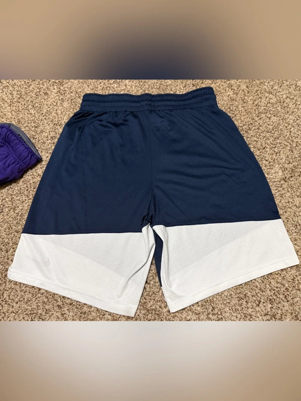 Nike Purple Navy Basketball Athletic Shorts Bundle of 2 - Mens Small
